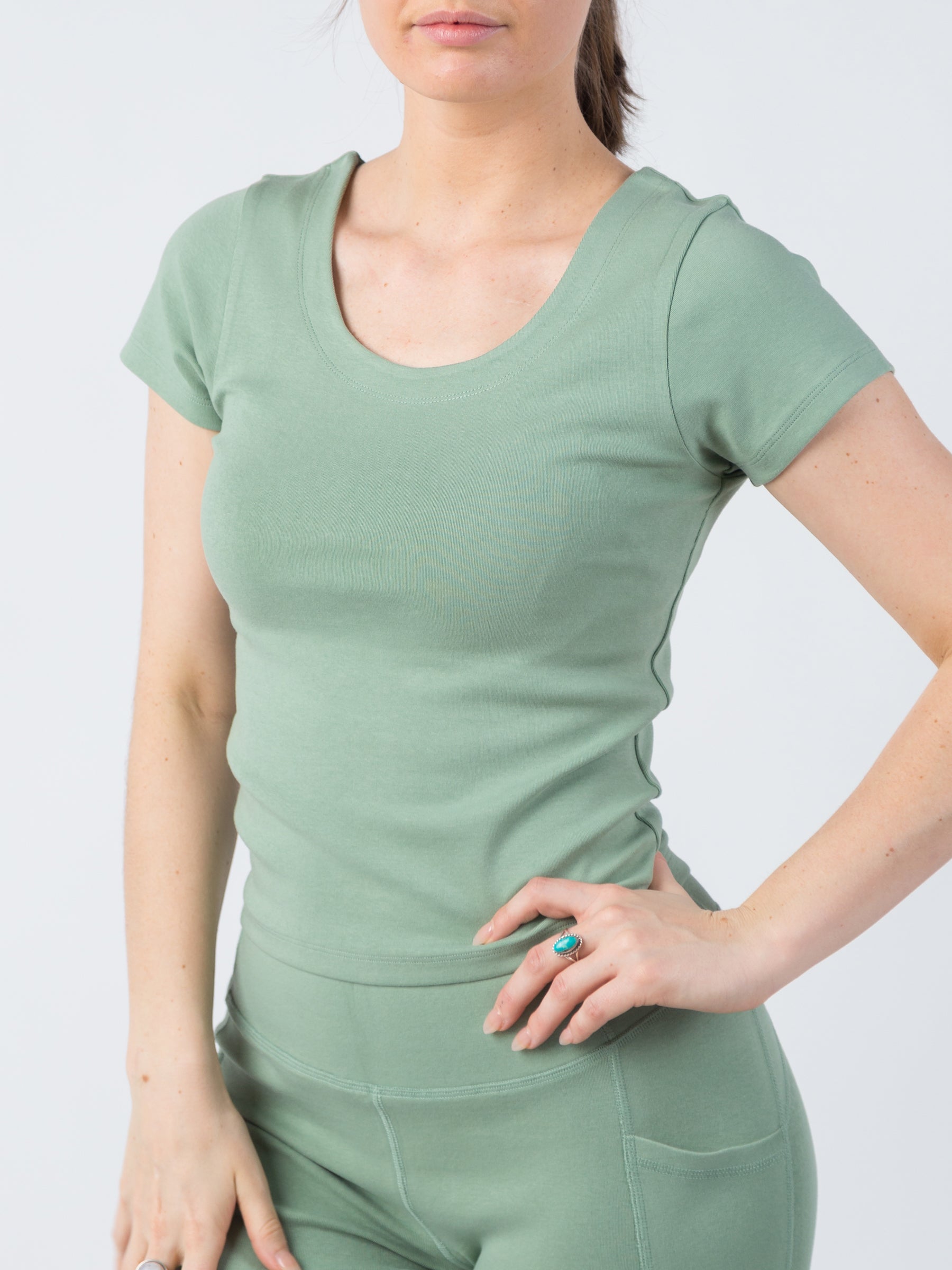 PlantTec™ Reversible Short Sleeve Tee | Sage by Happy Earth