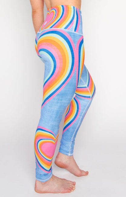 Rainbow Love Printed Yoga Leggings by Yoga Democracy