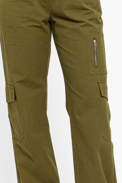 High Waisted Wide Leg Cargo Pants with Pockets