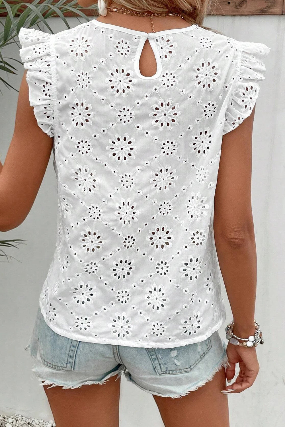 Sunlit Cotton Eyelet Blouse