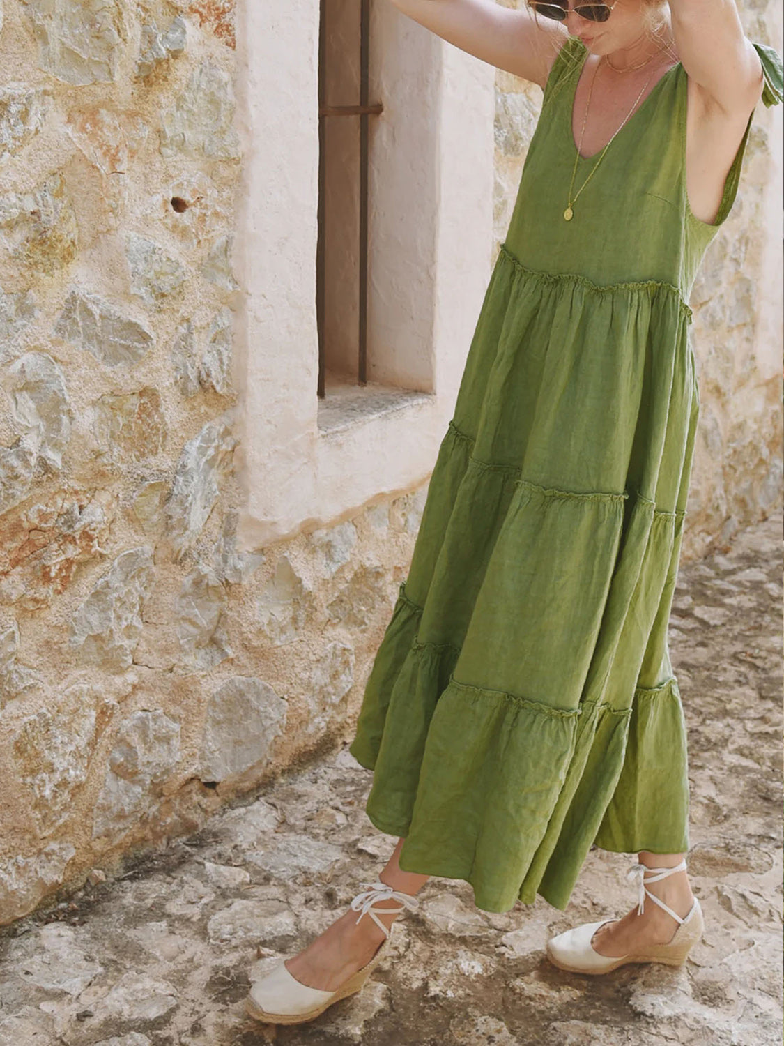 Green Tiered Dress