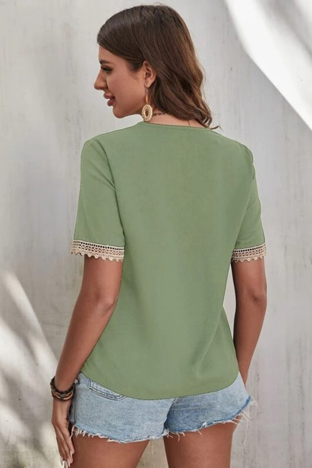 Boho Chic Crochet Short Sleeve Lace Blouse