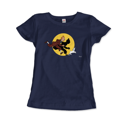 Tintin and Snowy (Milou) Getting Hit by a Spotlight T-Shirt