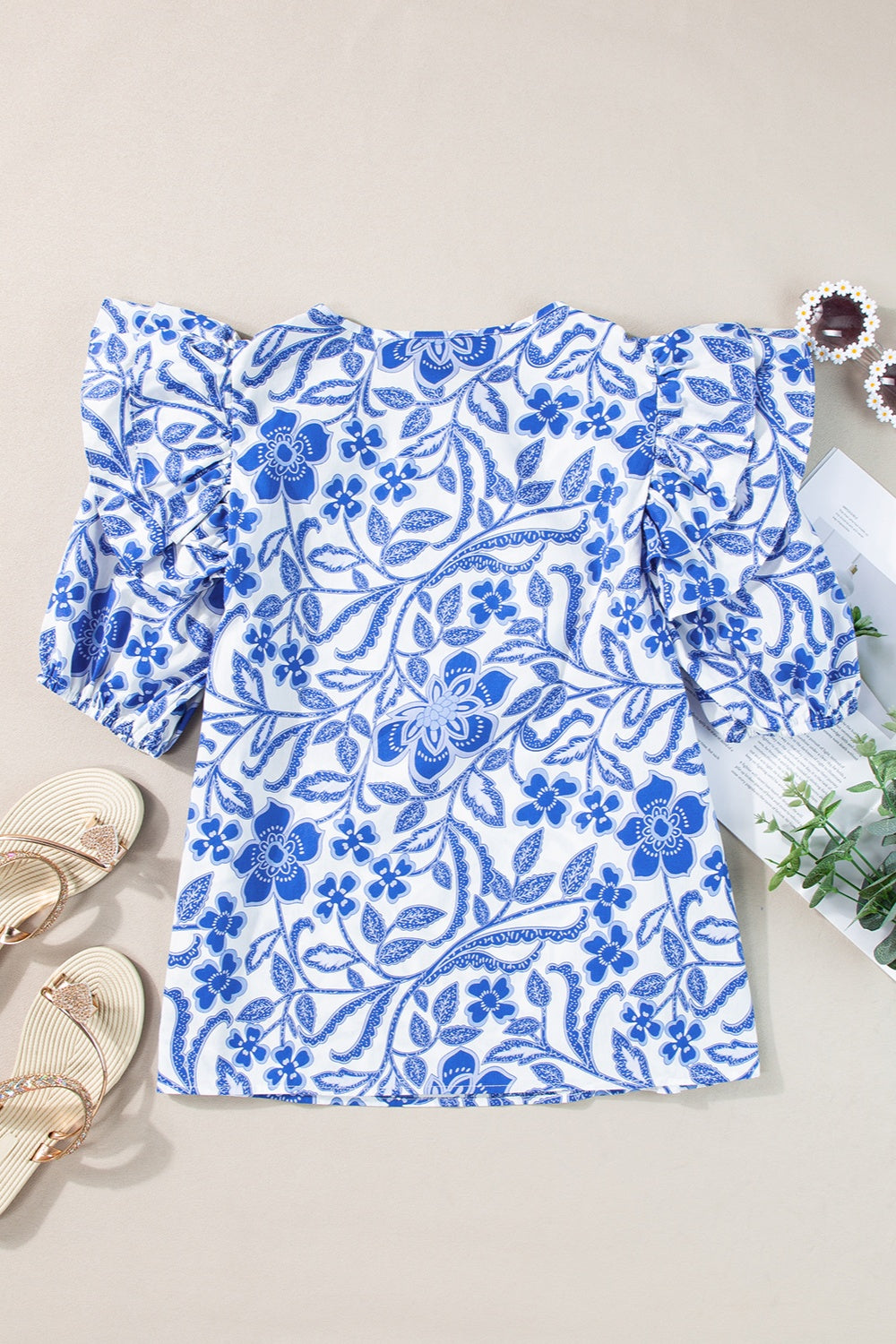 Blue China Vibe Print Blouse