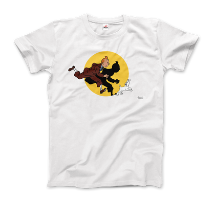 Tintin and Snowy (Milou) Getting Hit by a Spotlight T-Shirt