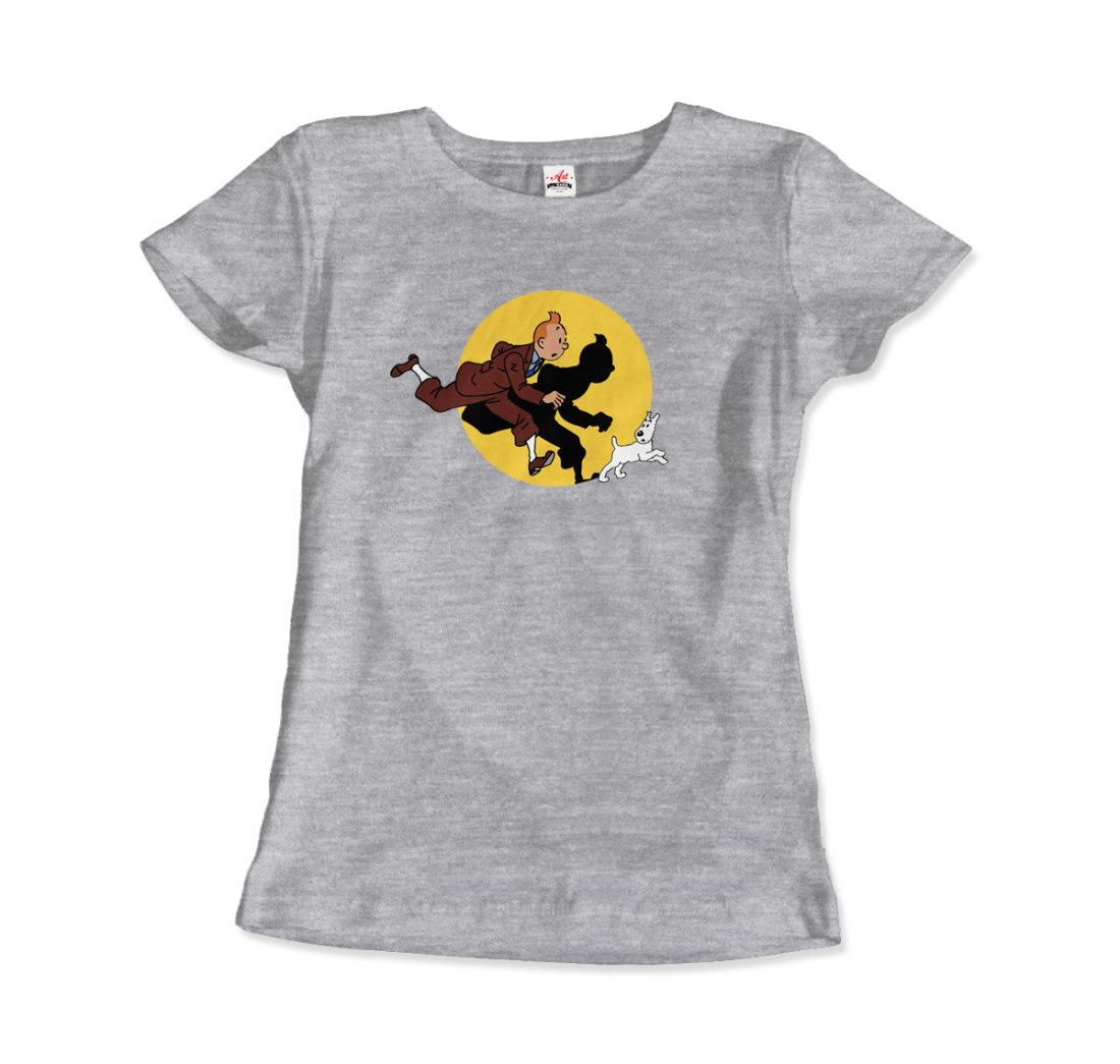 Tintin and Snowy (Milou) Getting Hit by a Spotlight T-Shirt