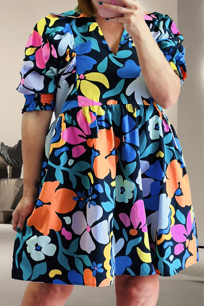 Plus Size Bloom Bold Spring Midi Dress