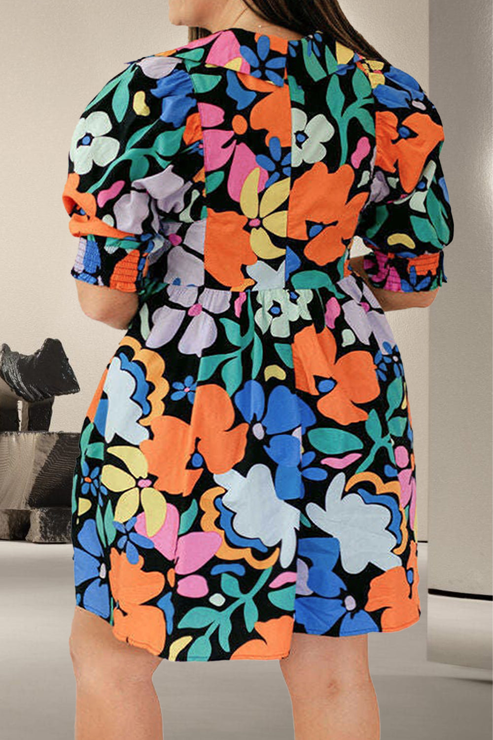 Plus Size Bloom Bold Spring Midi Dress