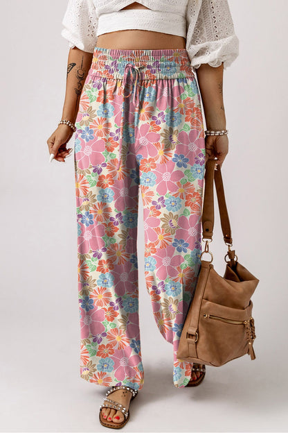 Wide Leg Cotton Drawstring Pants