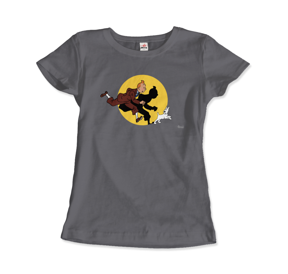 Tintin and Snowy (Milou) Getting Hit by a Spotlight T-Shirt