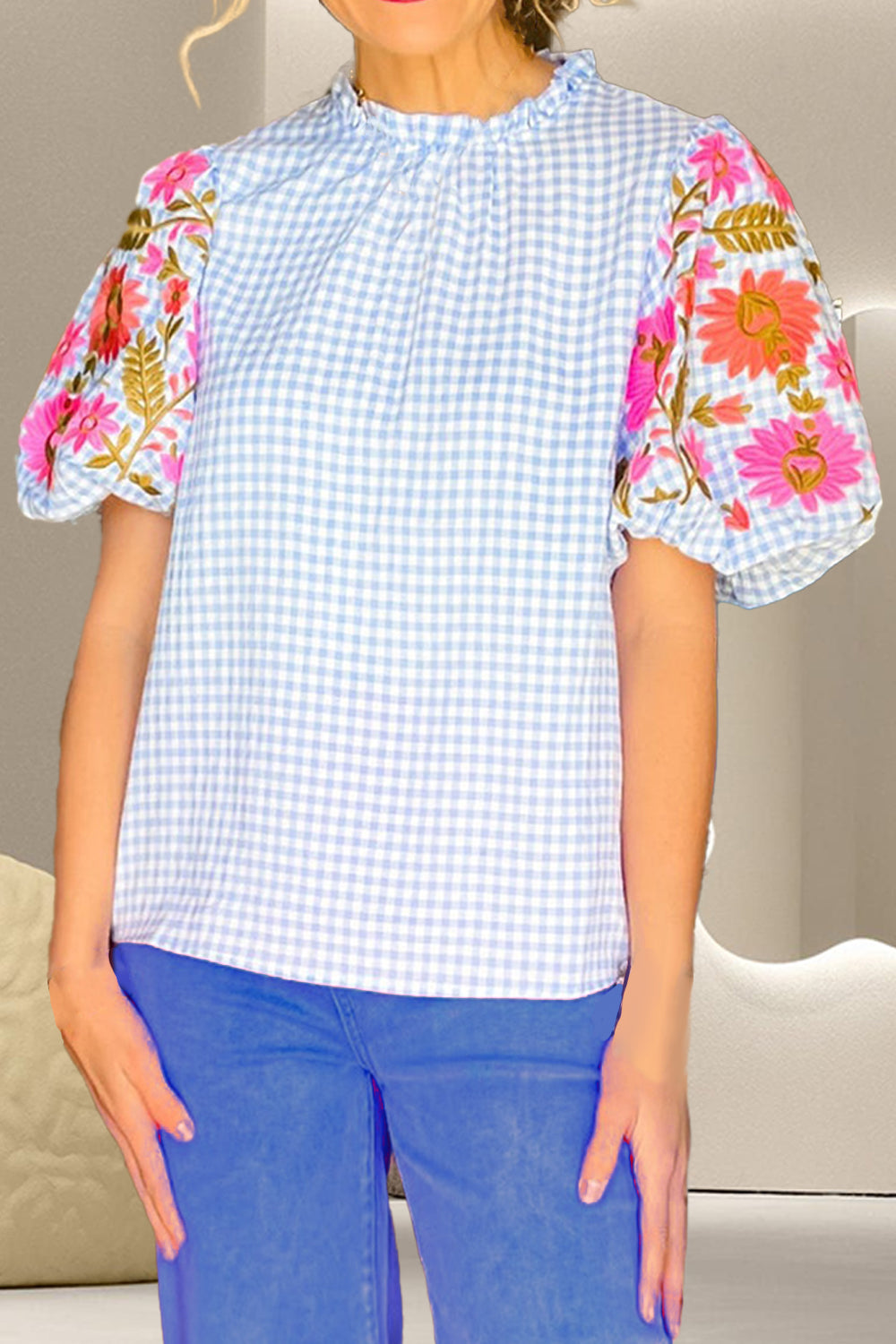 Spring Blossom Embroidered Blouse