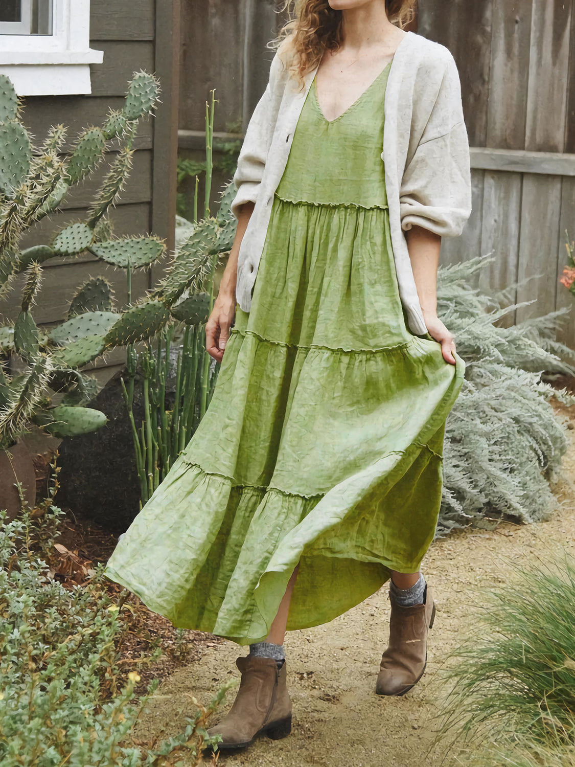 Green Tiered Dress