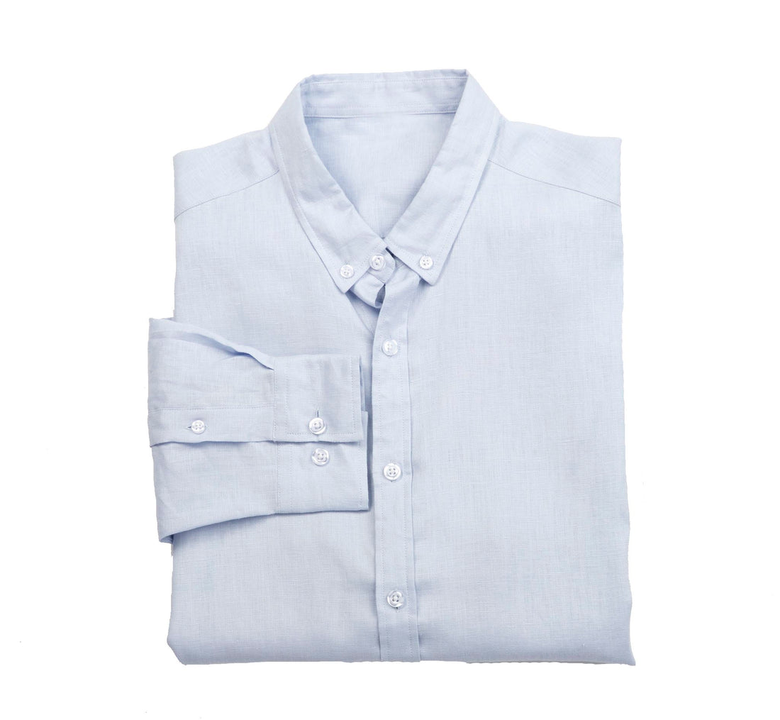 Button Down Blue Linen Shirt by Bermies