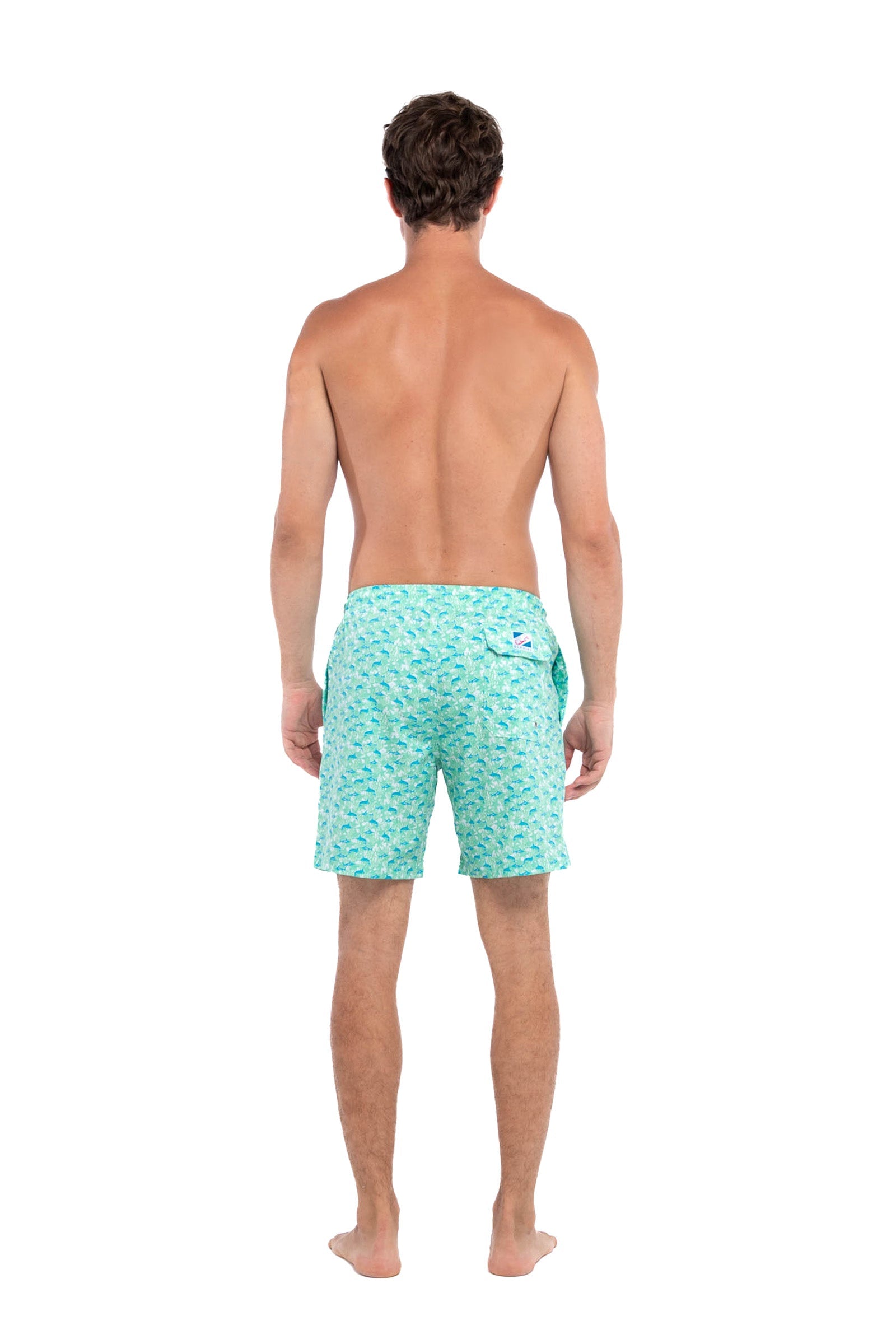 Green Marlin Bermies Swim Trunks