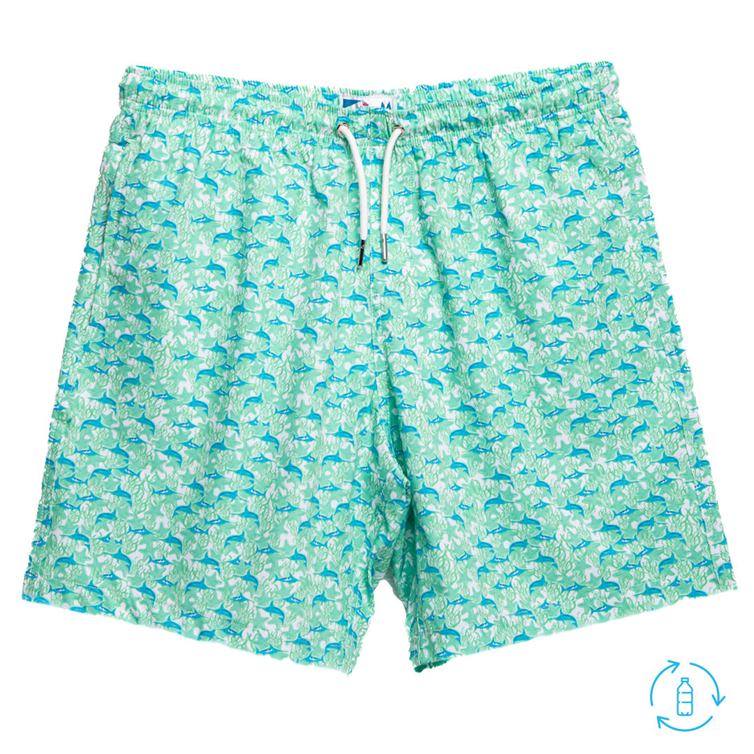 Green Marlin Bermies Swim Trunks