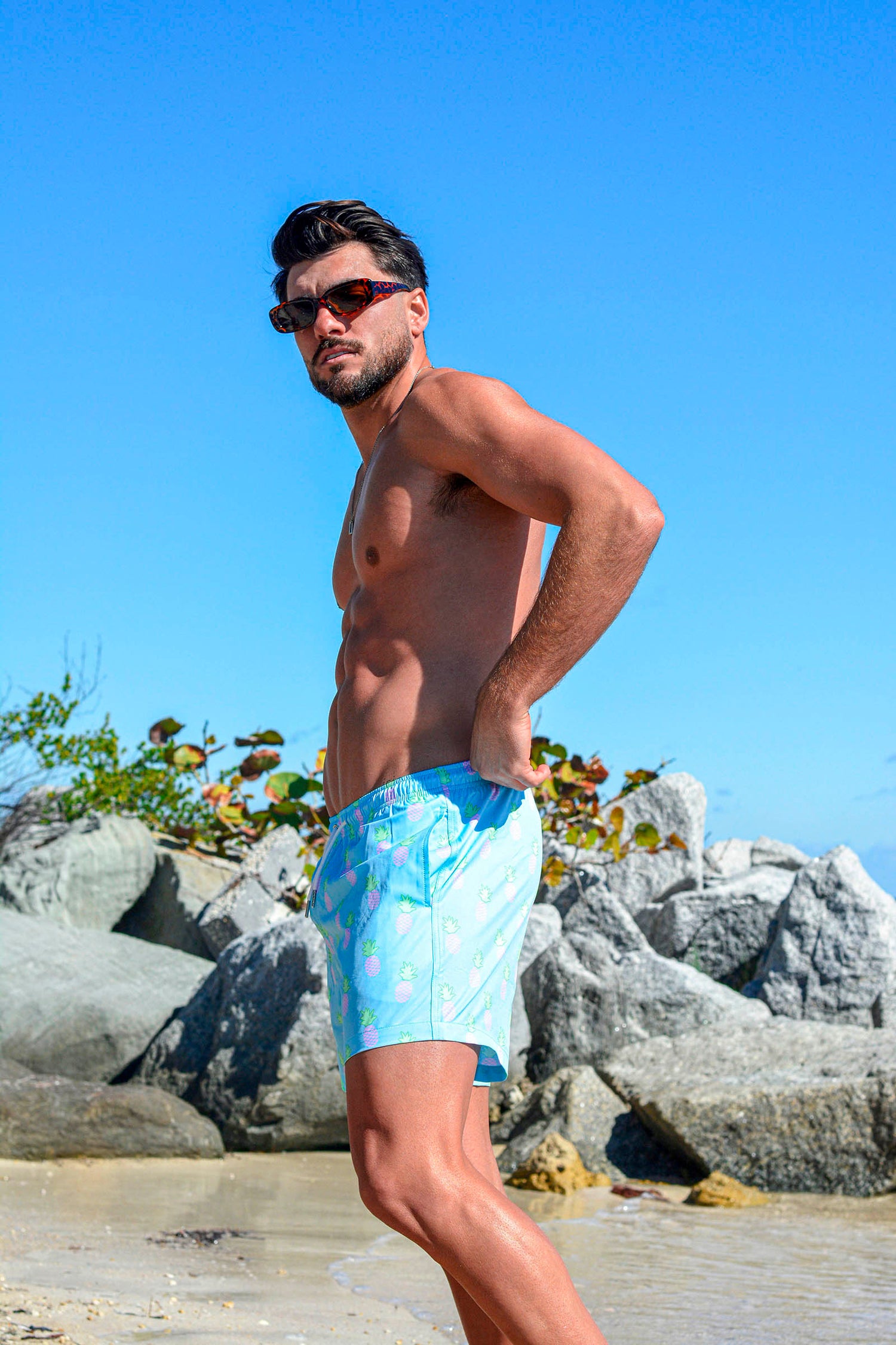 Pineapple Funky 5&quot; Bermies Swim Trunks