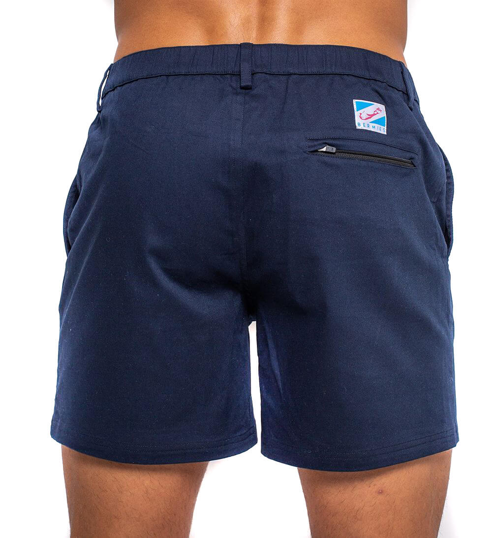 Navy Cotton Shorts by Bermies