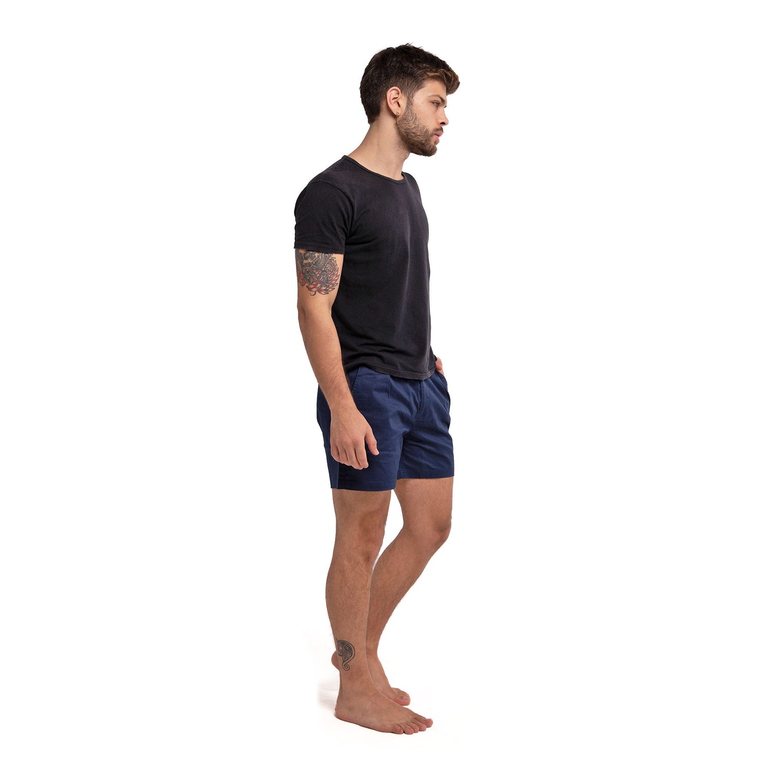 Navy Cotton Shorts by Bermies