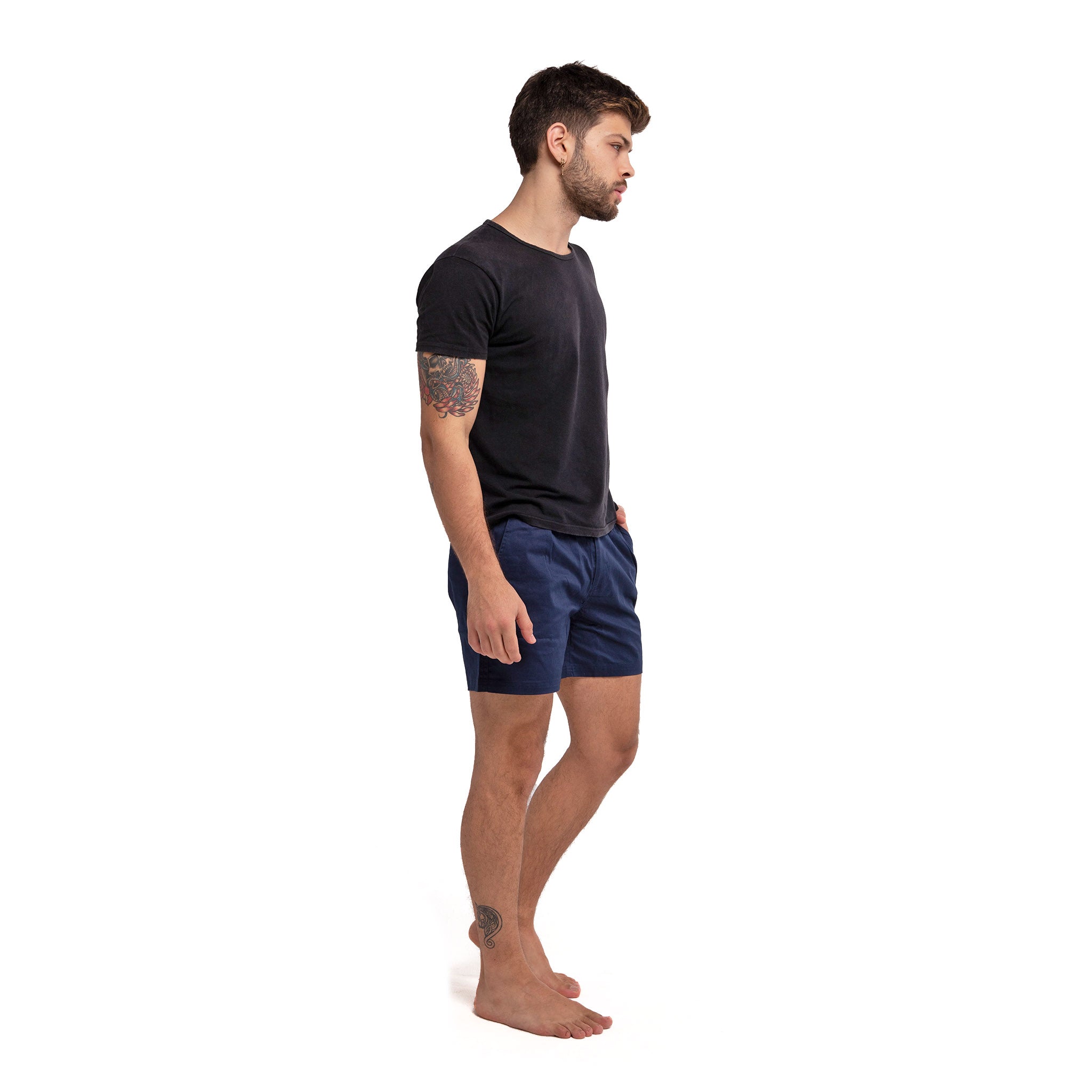 Navy Cotton Shorts by Bermies