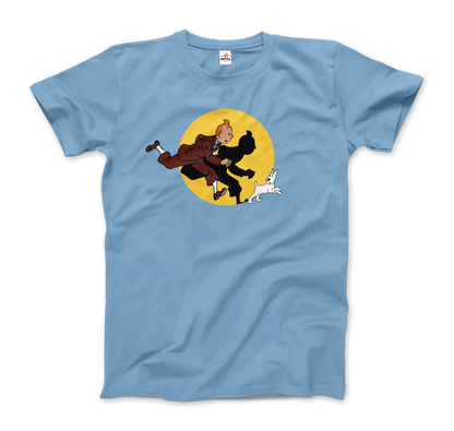 Tintin and Snowy (Milou) Getting Hit by a Spotlight T-Shirt