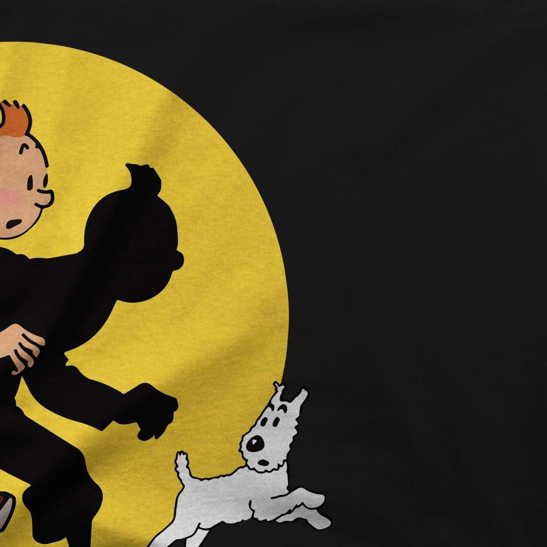 Tintin and Snowy (Milou) Getting Hit by a Spotlight T-Shirt