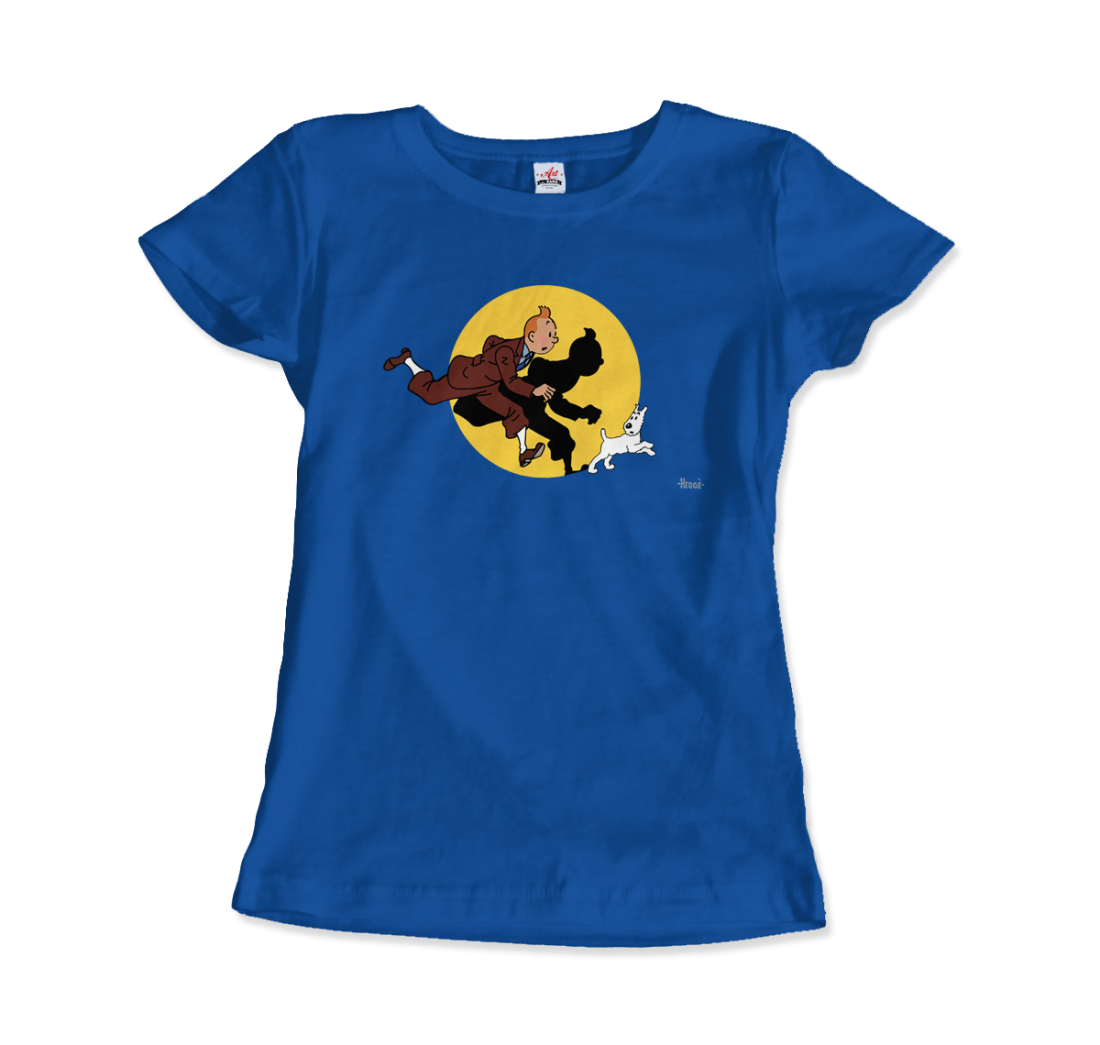 Tintin and Snowy (Milou) Getting Hit by a Spotlight T-Shirt