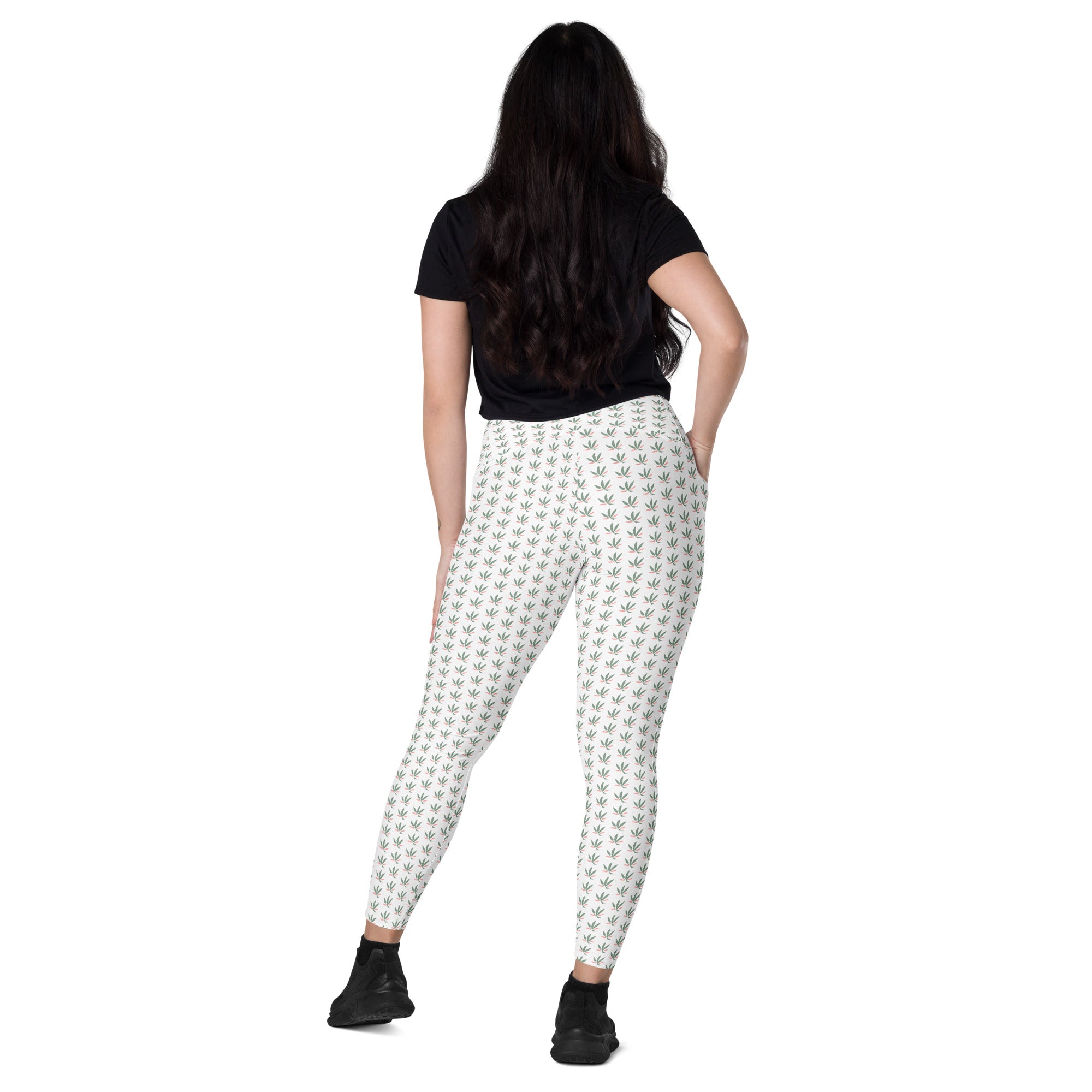 Chill Flower Recycled Polyester Leggings in White