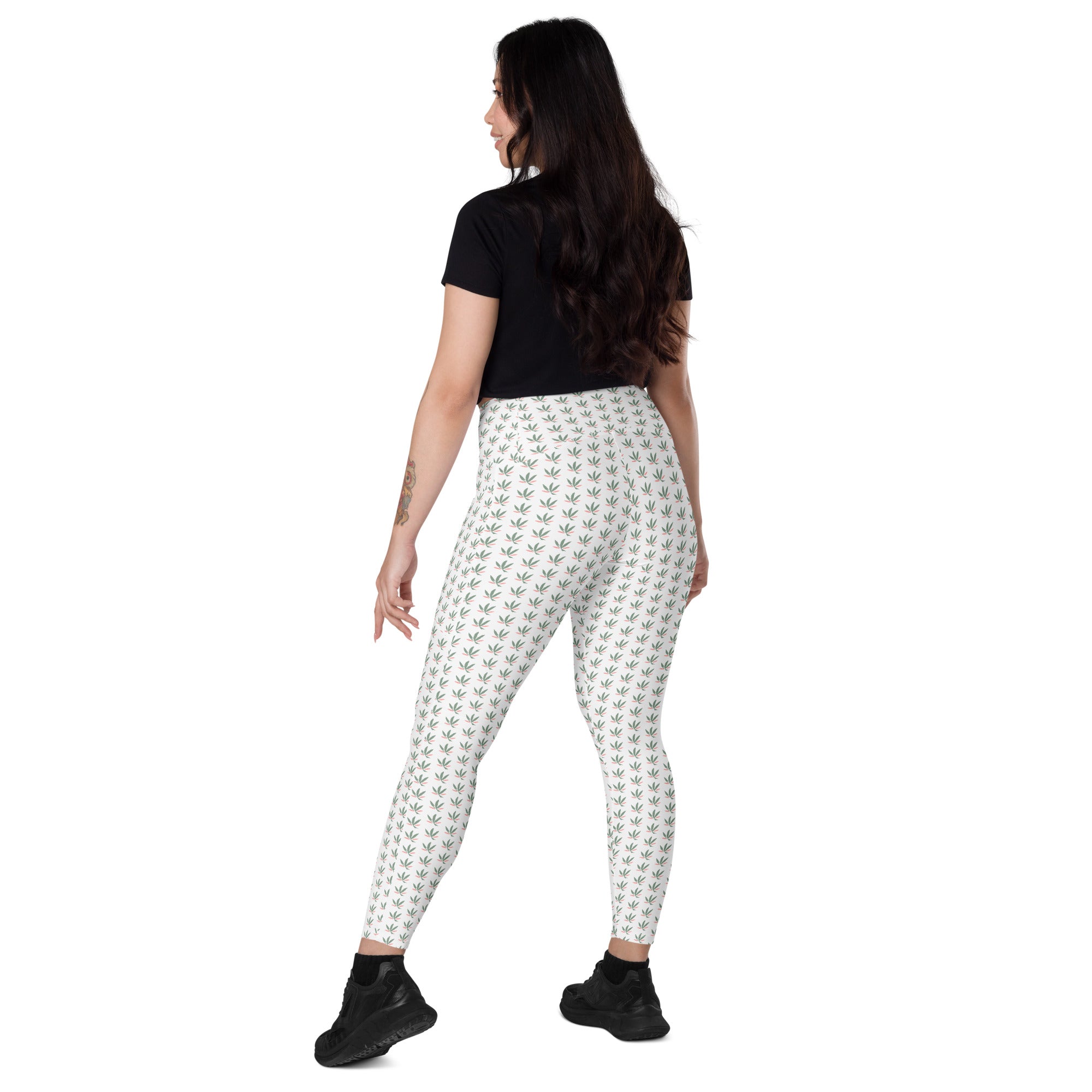 Chill Flower Recycled Polyester Leggings in White