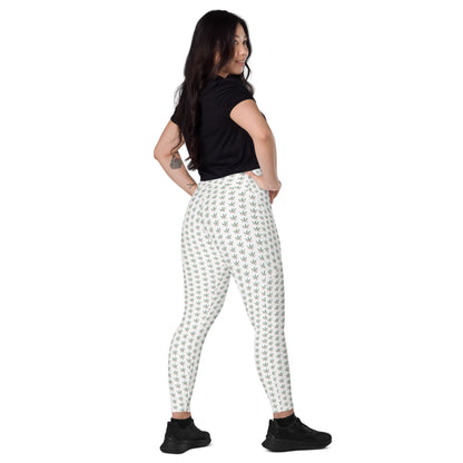 Chill Flower Recycled Polyester Leggings in White