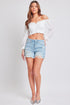 Distressed Fringe Denim Shorts