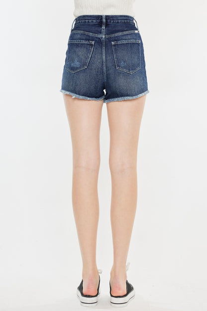 Raw Hem Button Fly Denim Shorts