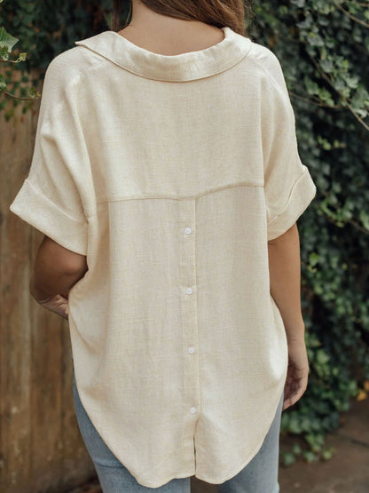 Beige Johnny Collar Shirt