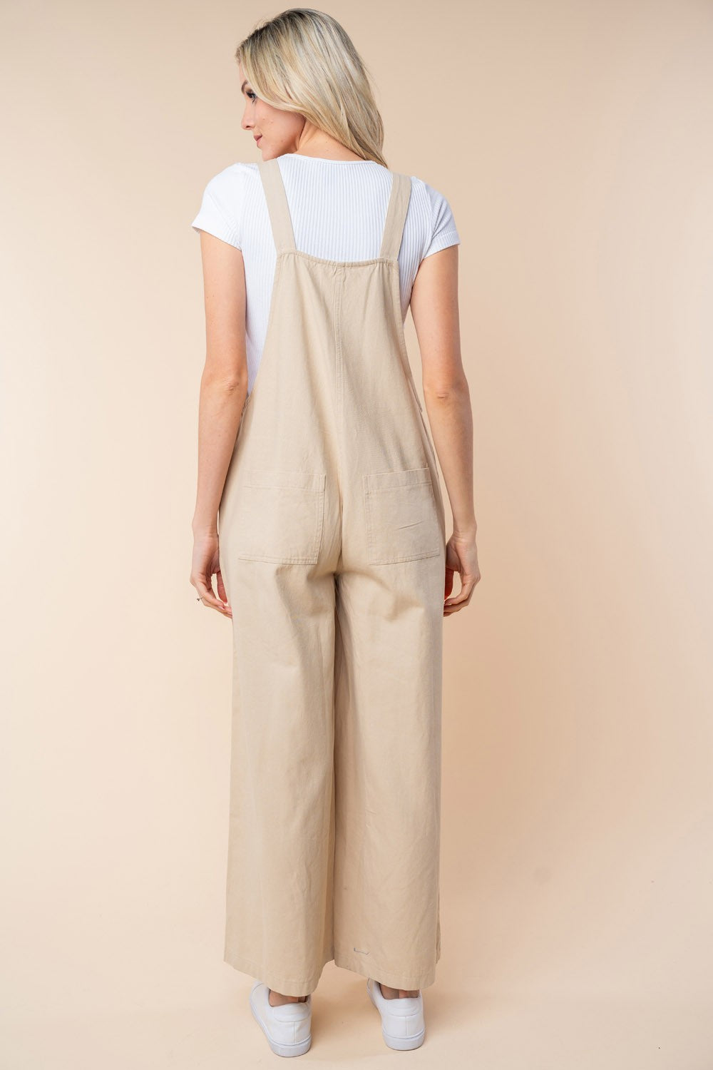 Sleeveless Wide Leg Jumpsuit in Oatmeal