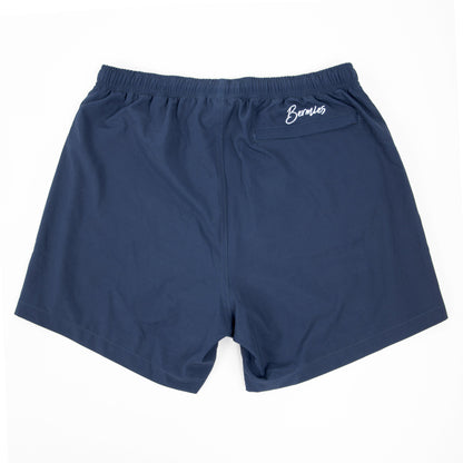 Navy &amp; Flamingo Recycled Polyester Athletic Short by Bermies