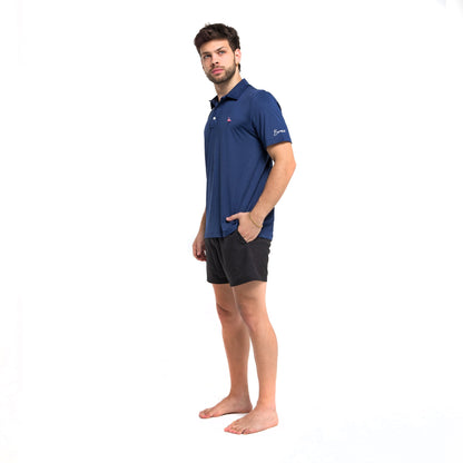 Navy &amp; Flamingo Polo Shirt by Bermies