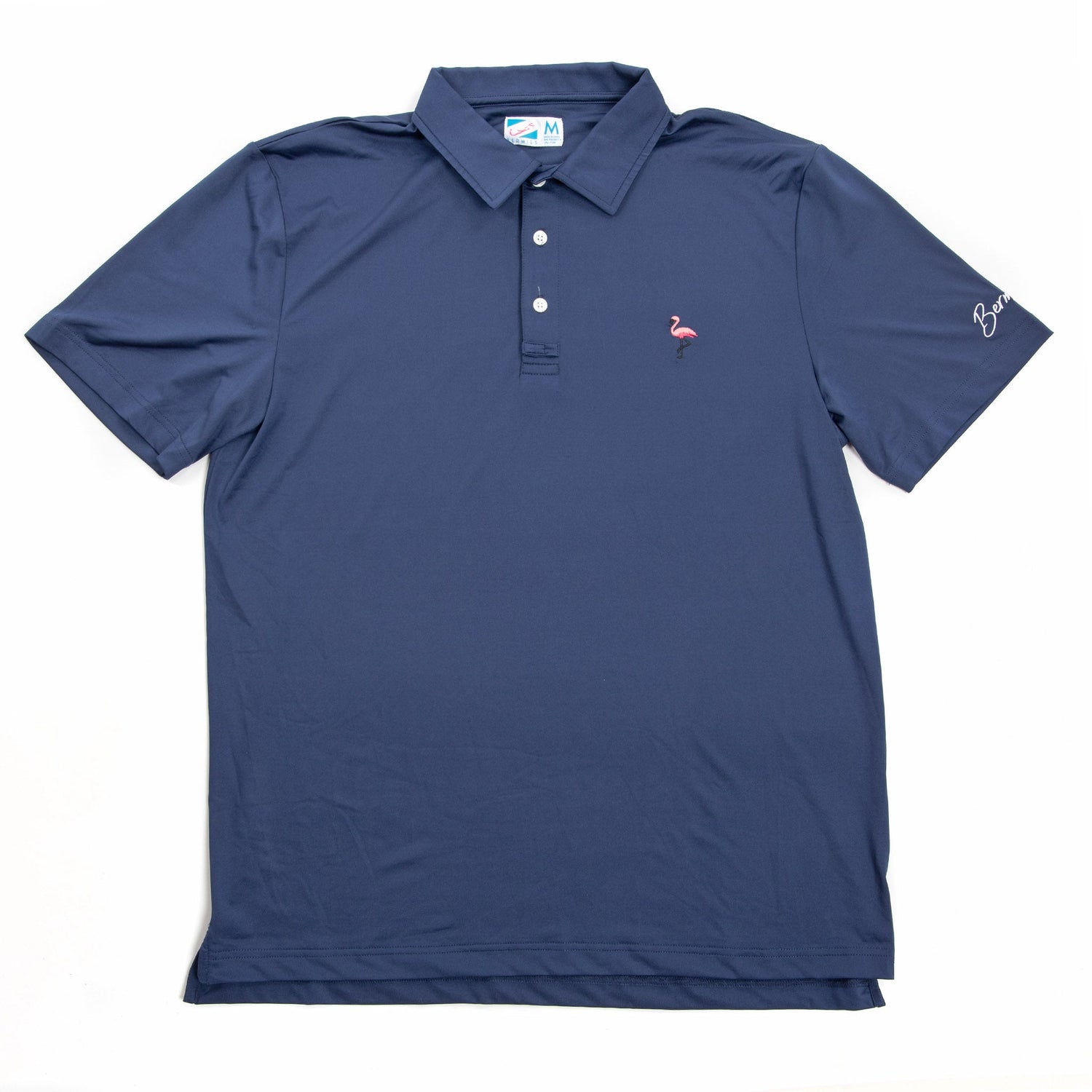 Navy &amp; Flamingo Polo Shirt by Bermies