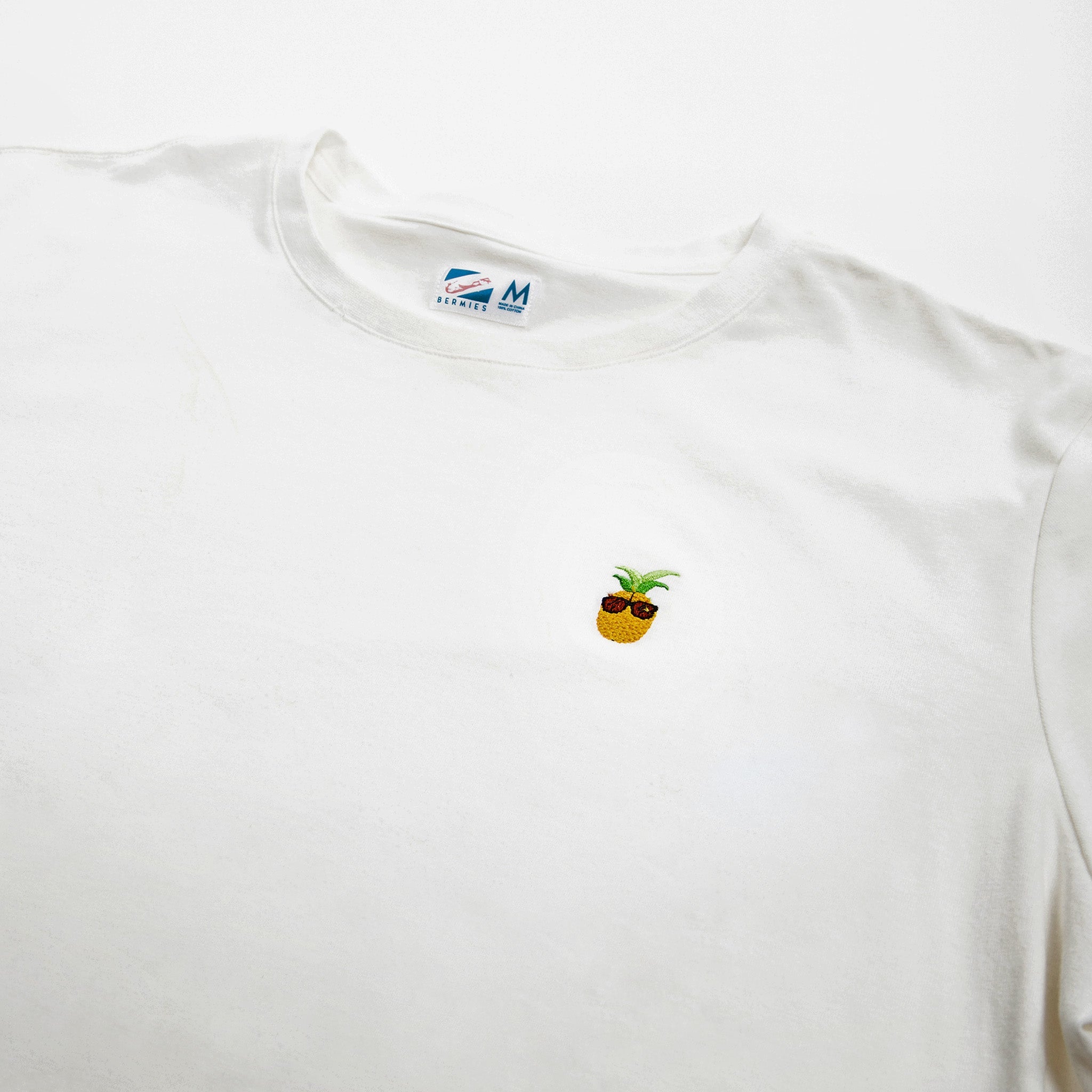 White &amp; Pineapple Cotton Tee by Bermies