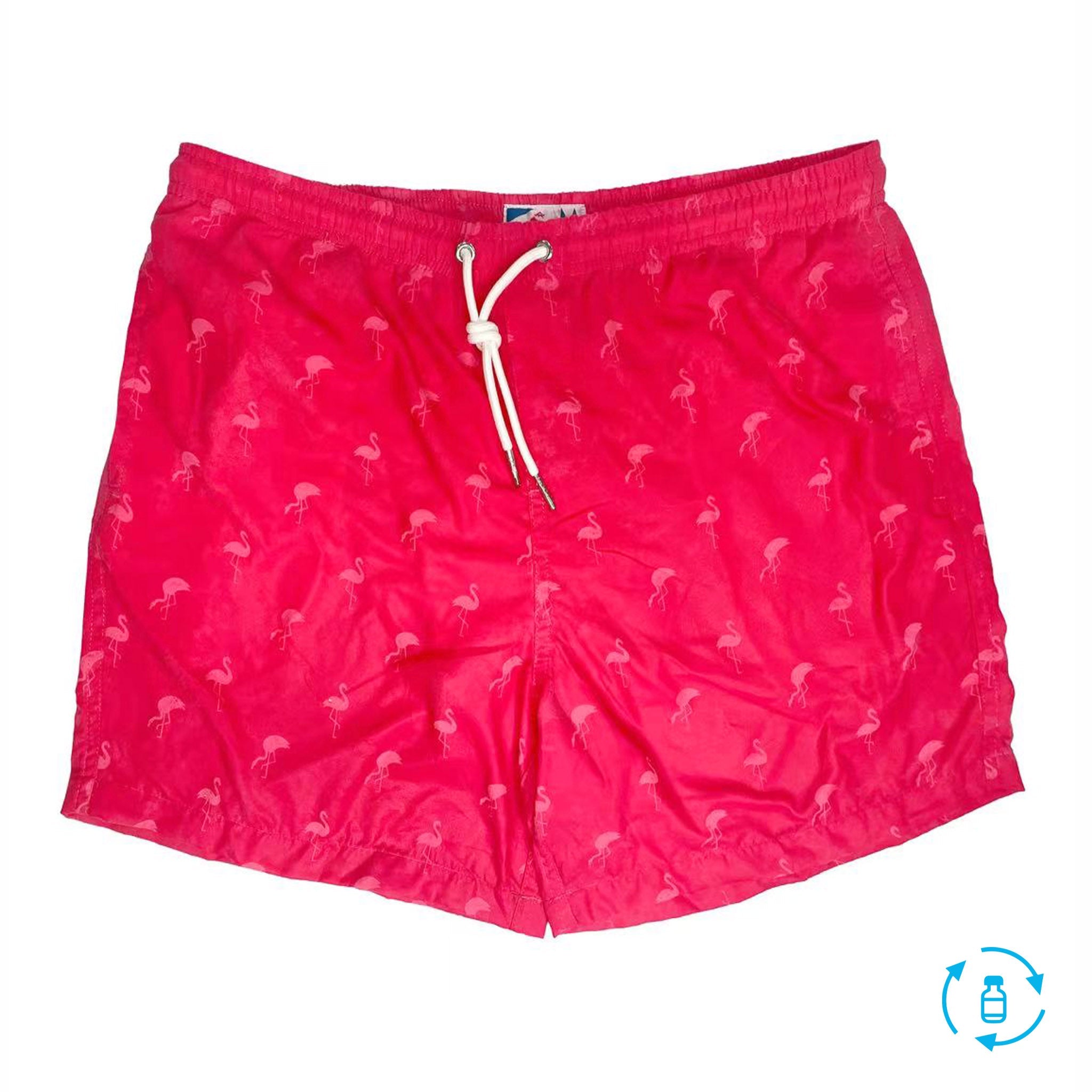 Pink to Flamingo Color Changing Bermies Swim Trunks