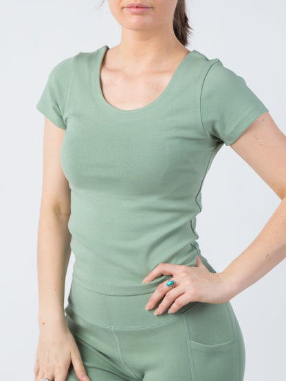 PlantTec™ Reversible Short Sleeve Tee | Sage by Happy Earth